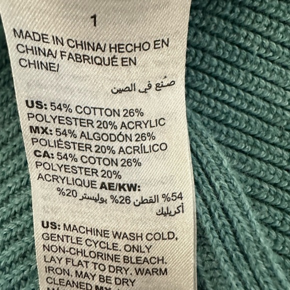 Chico's Sweater Women's Size 1 (Medium) V-Neck Ribbed 3/4 Sleeve V-Neck Teal - Picture 12 of 14